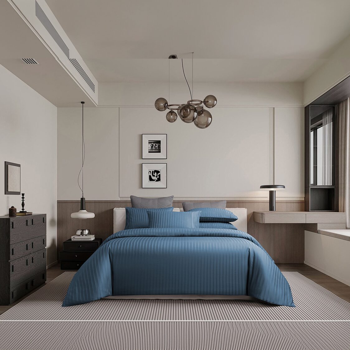 M. Maison Hotel Collection Newton Fitted Sheet / Bed Set Blue