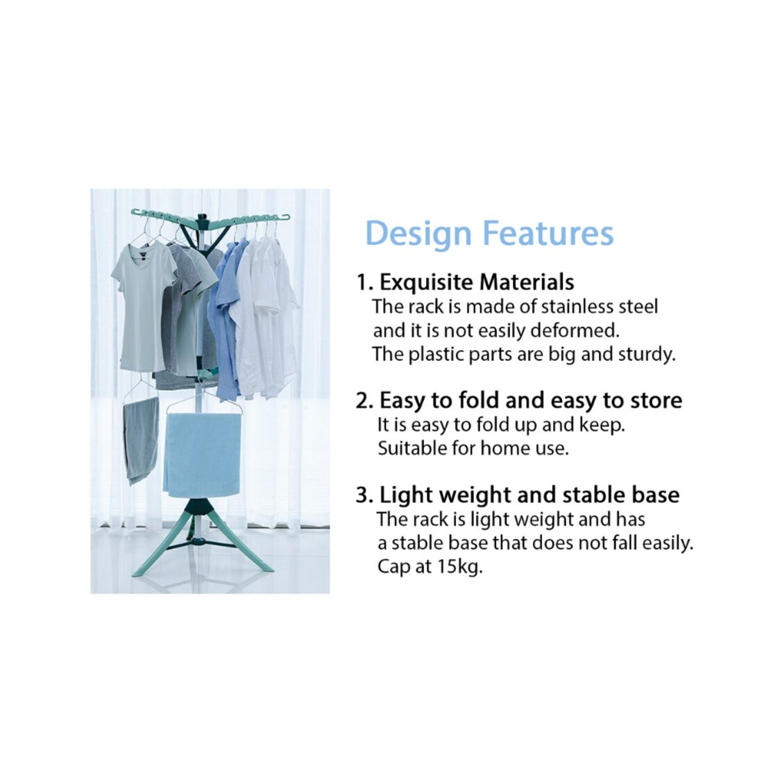 Rene Octo 6 Arm Laundry Rack - Blue (E70400)