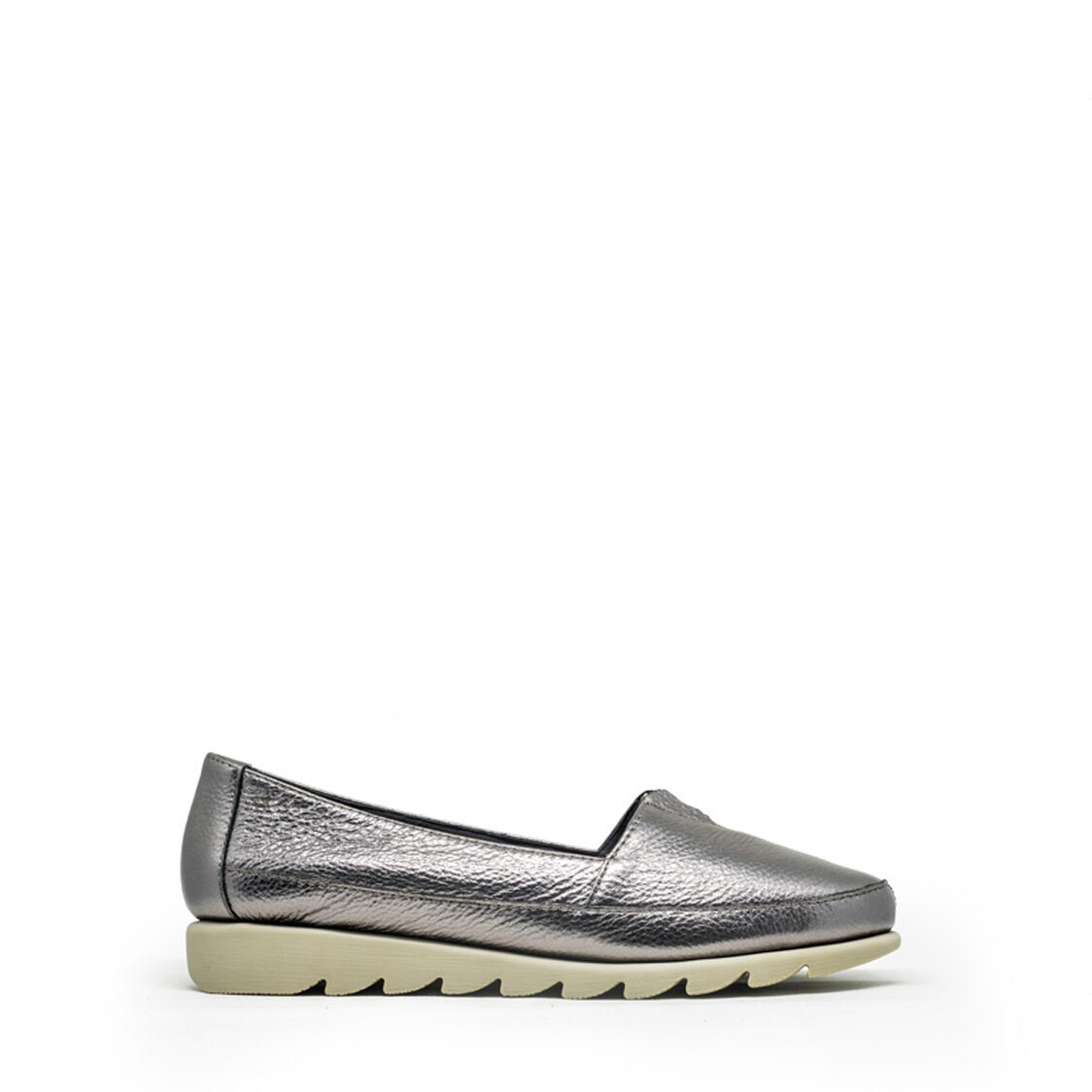 Barani 8938-71 Leather Pumps/Ballet Flats (Silver)