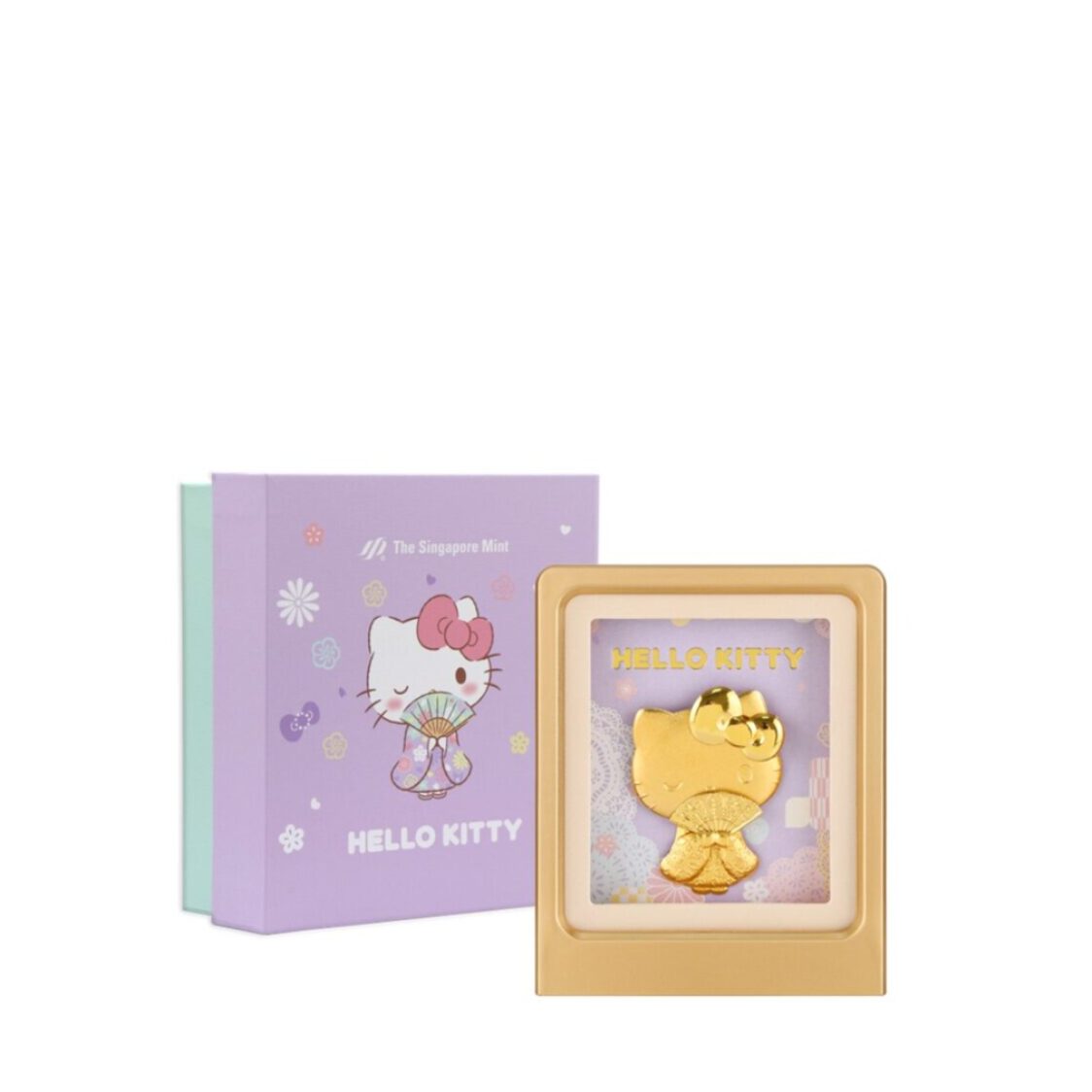 The Singapore Mint Hello Kitty Showa Collection 24K Gold Foil in Frame