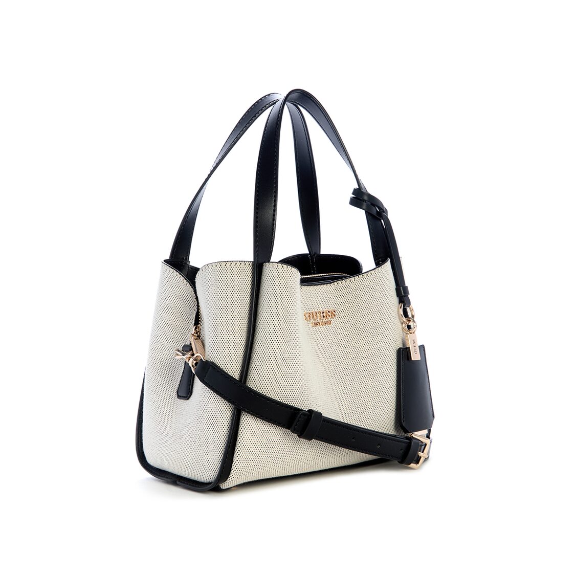 NICOLETTE SMALL GFRIEND SATCHEL,NATURAL/BLACK