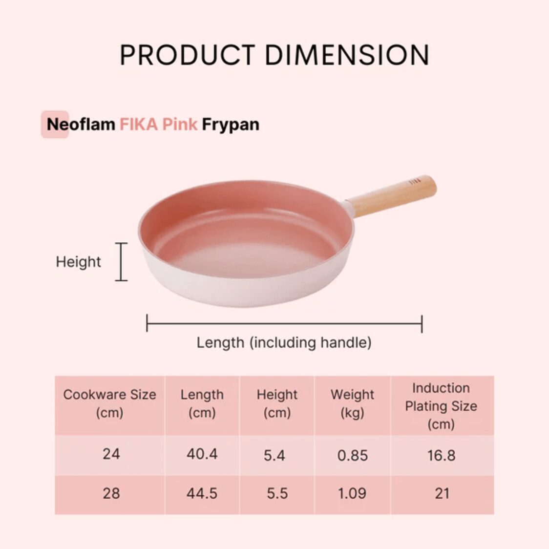 Neoflam Fika Pink Frypan 28cm EK-FI-F28I-P