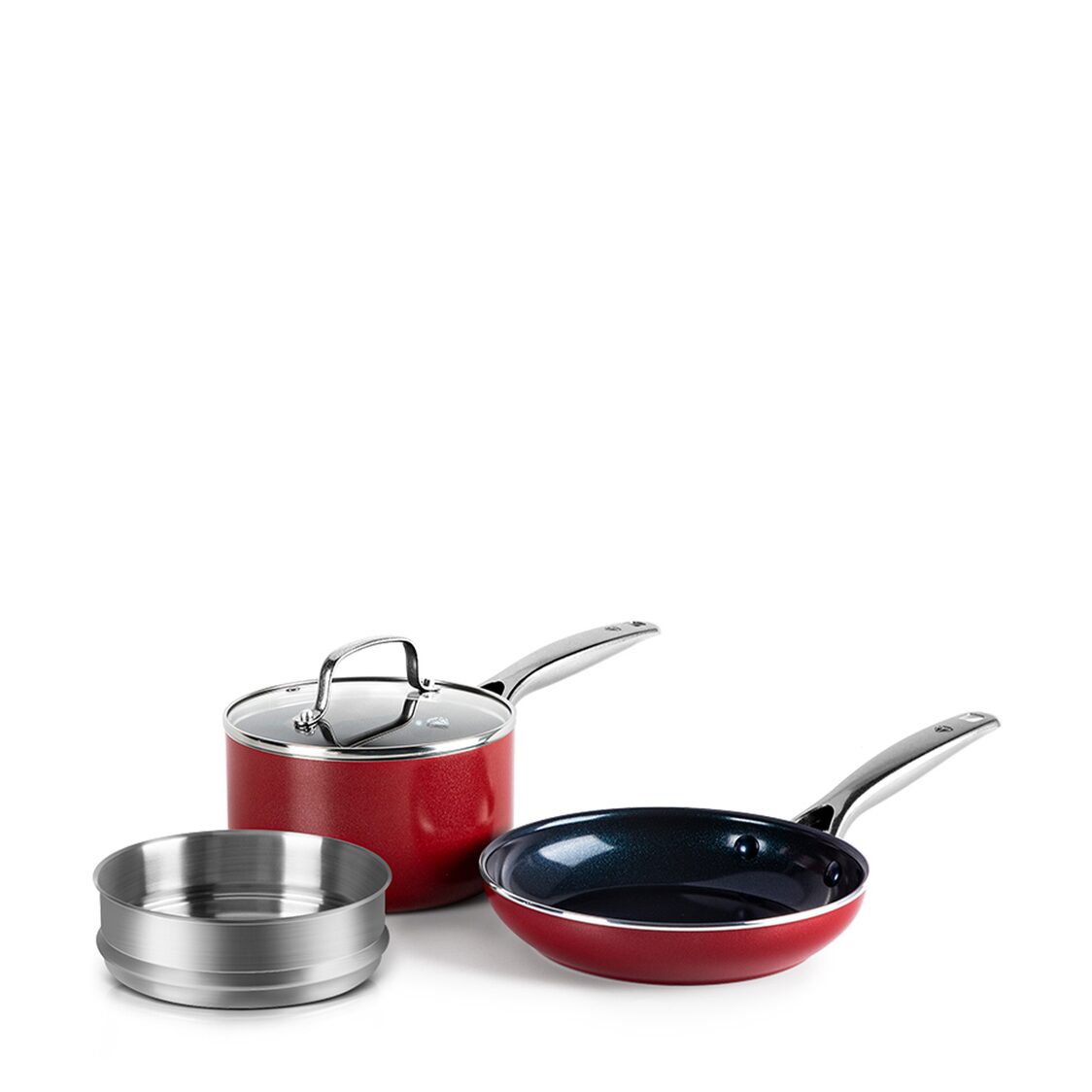 La Gourmet Blue Diamond 3pc Cookware Set - Red (BLDD678151)