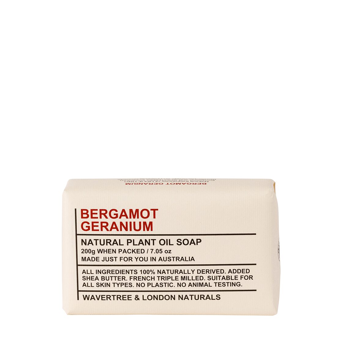 Wavertree & London Bergamot & Geranium Soap Bar 200g