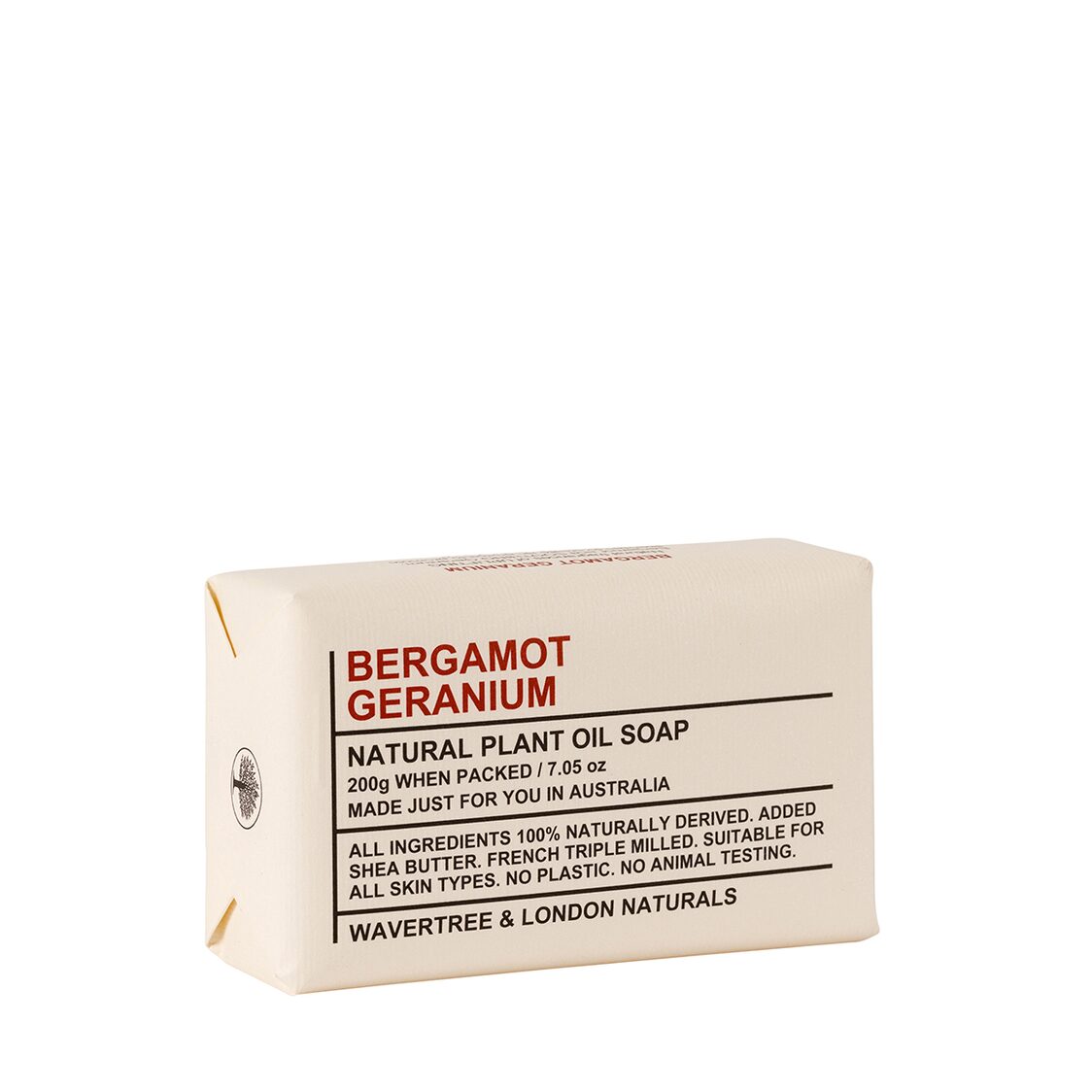 Wavertree & London Bergamot & Geranium Soap Bar 200g