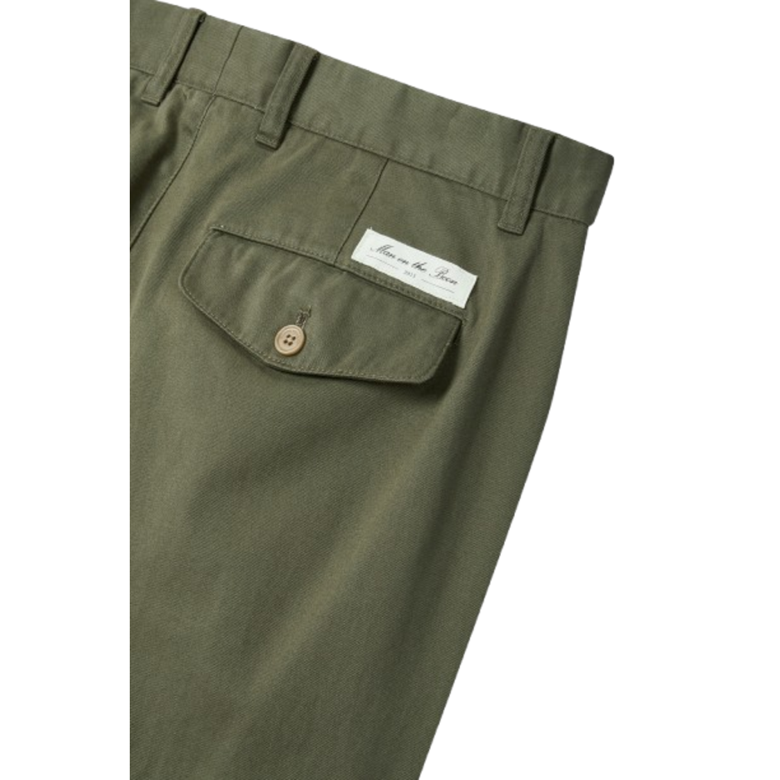 Man On The Boon Washed Cotton Chino Pants Olive