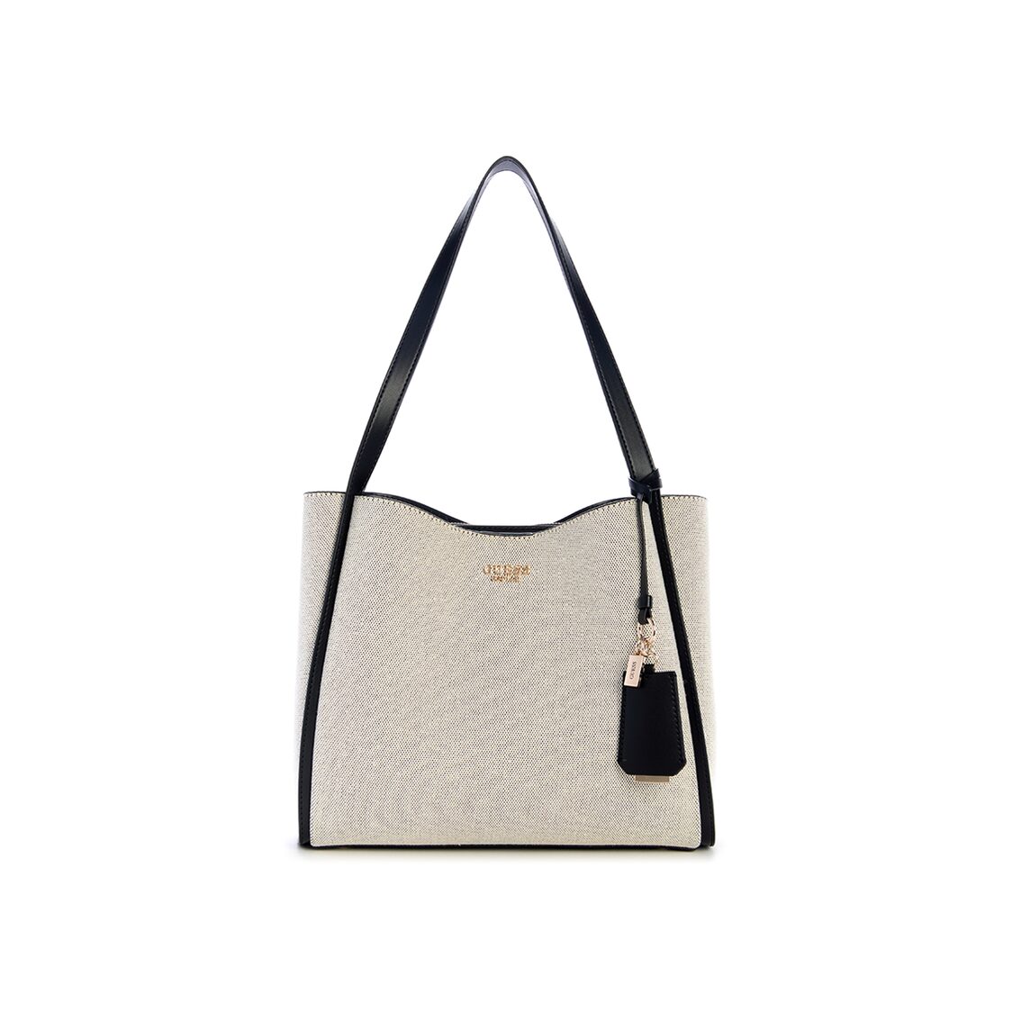NICOLETTE GIRLFRIEND TOTE,NATURAL/BLACK