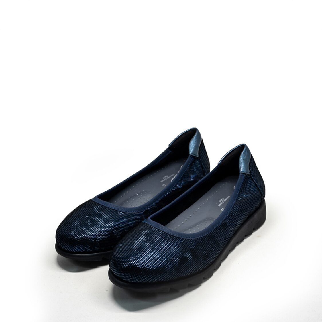 Barani 8938-220 Leather Pumps/Ballet Flats Navy (Textured Leather)