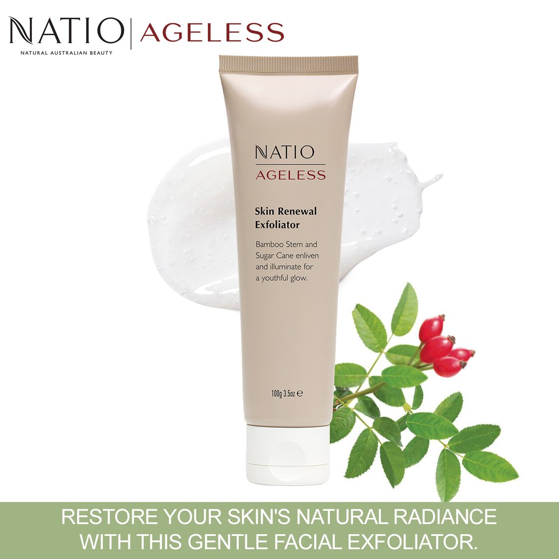 Natio Ageless Skin Renewal Exfoliator 100g