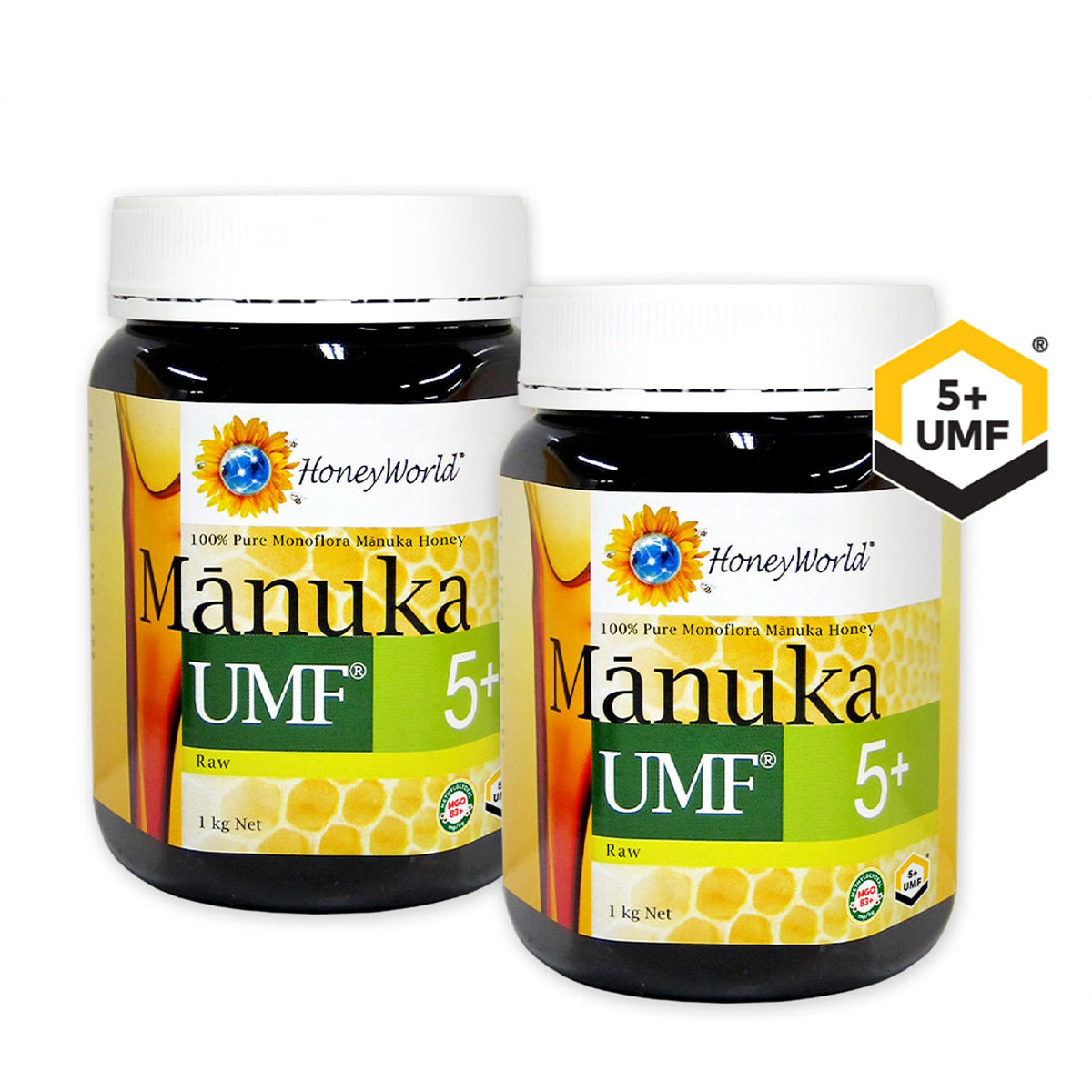 HoneyWorld®Raw Manuka UMF™ 5+ 1kg (2 Bottles)