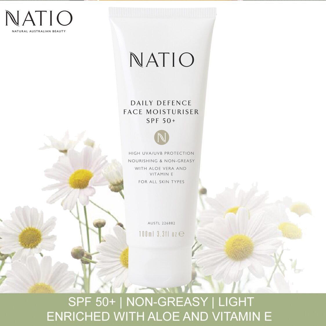 Natio Daily Defence Face Moisturiser SPF 50+