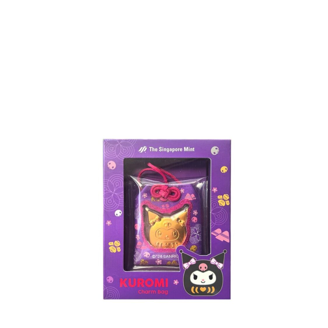 The Singapore Mint Sanrio Kuromi Daruma Gold Foil Charm Bag