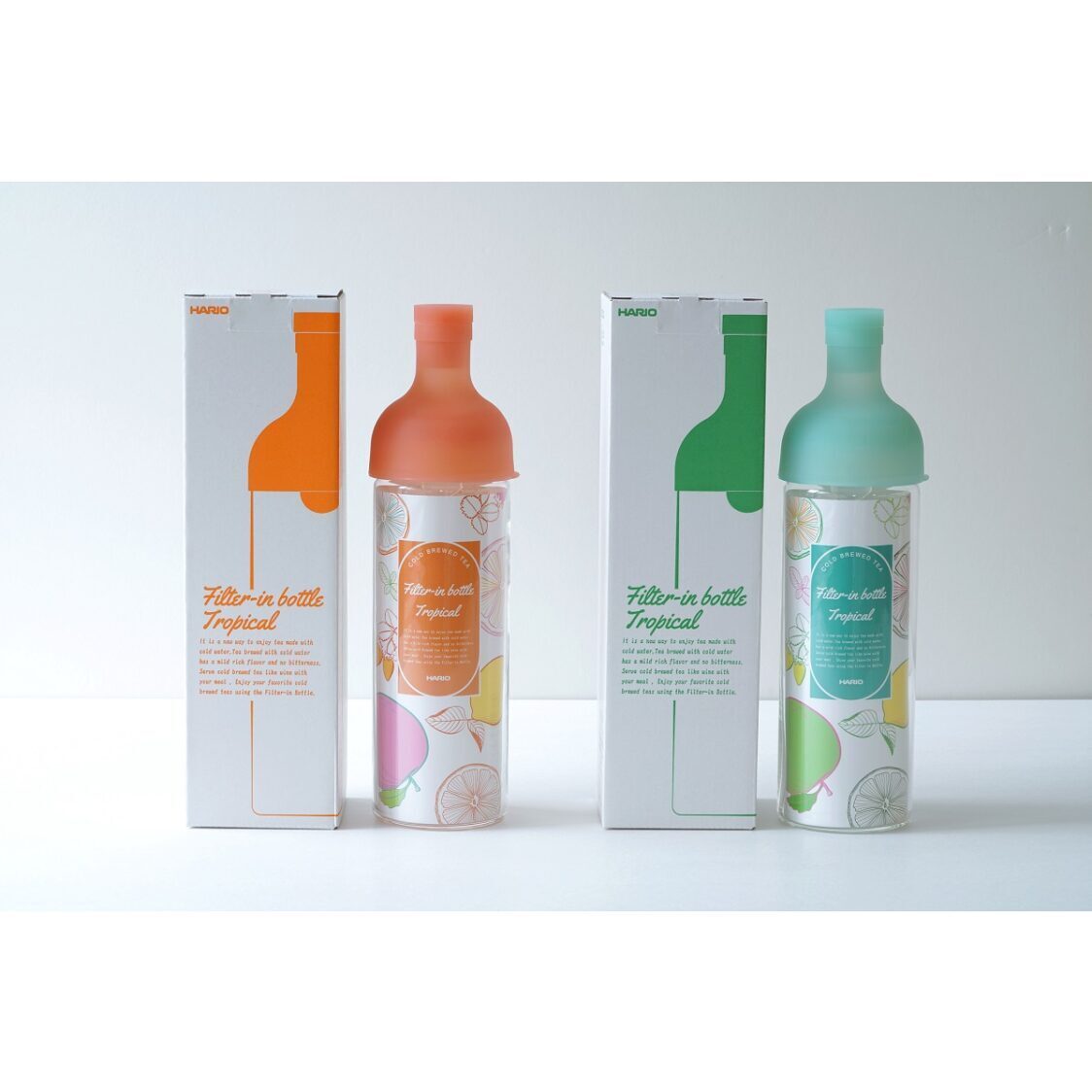 HARIO "Tropical" Cold Brew Tea Filter In Bottle 750ml - Hawaiian Green (FIB-75TP-HGN)