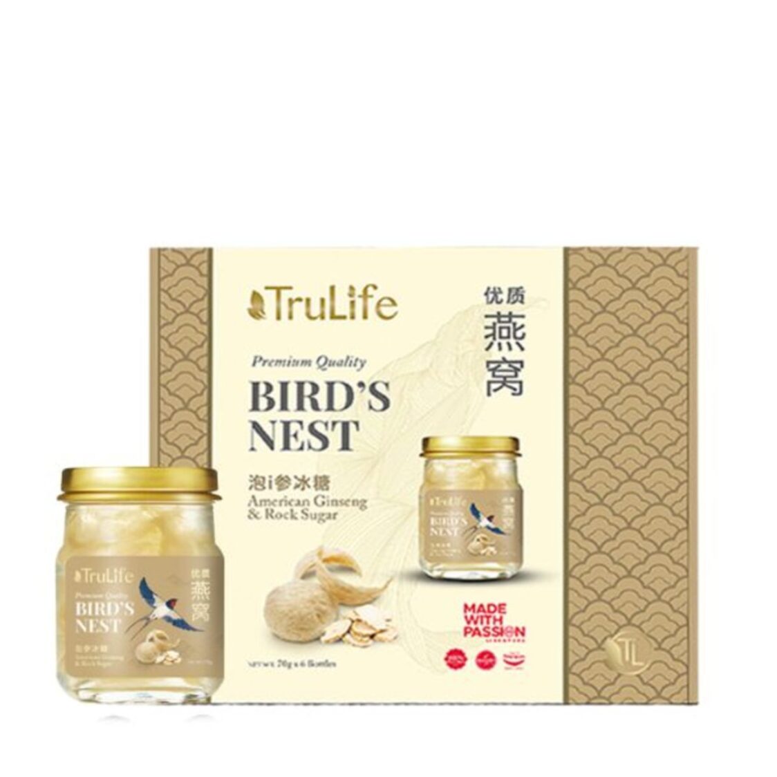 TruLife Bird's Nest With American Ginseng & Rock Sugar 6s (70gx6)
