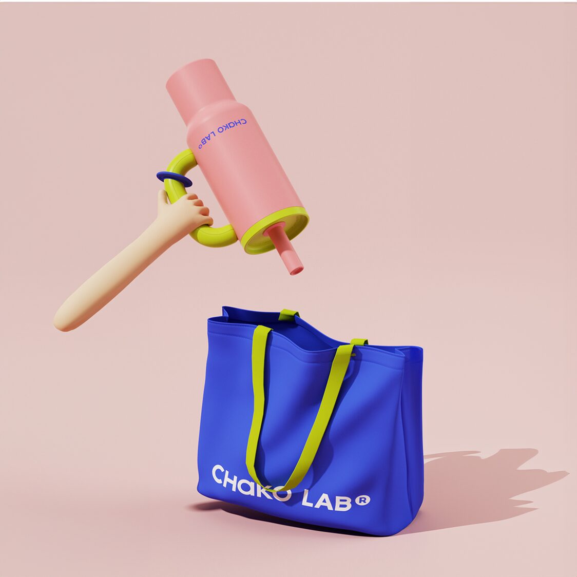 Chako Lab 1050ml Bawang Thermos Cup Pink