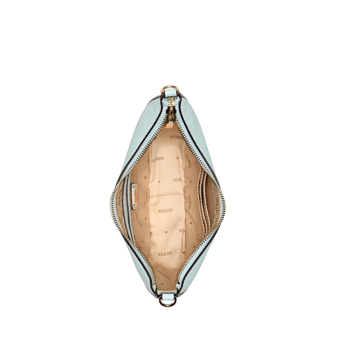 Guess Fedana Mini Top Zip Shldr Bag,Powder Blue