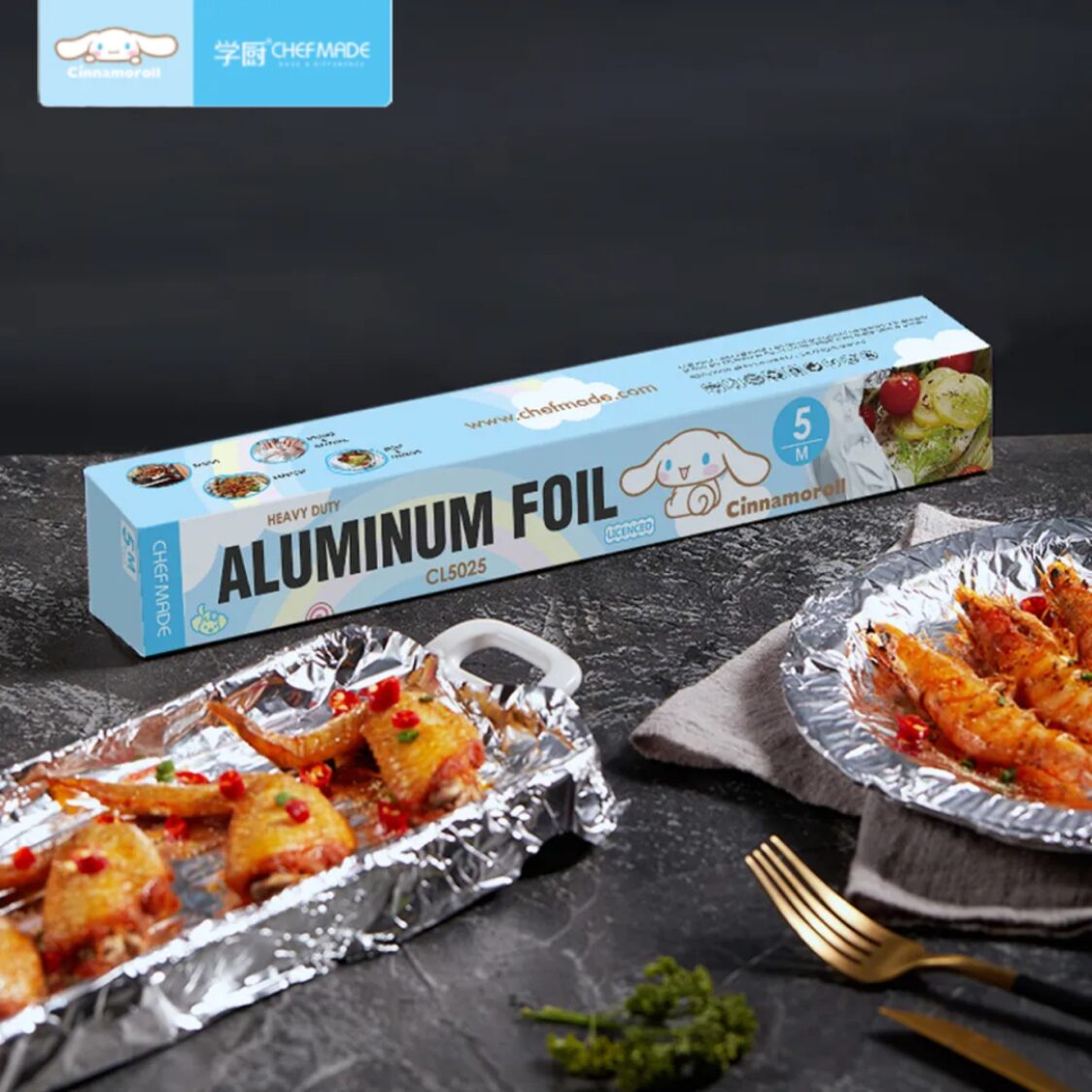 Chefmade Heavy Duty Aluminium Foil 30cmx5M Cinnamoroll (1898cm-CL5025)