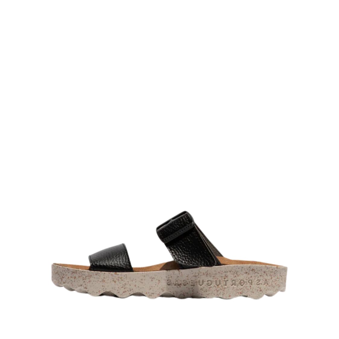 Asportugesas Coly 2Strap Eco Leather Sandal Off Black