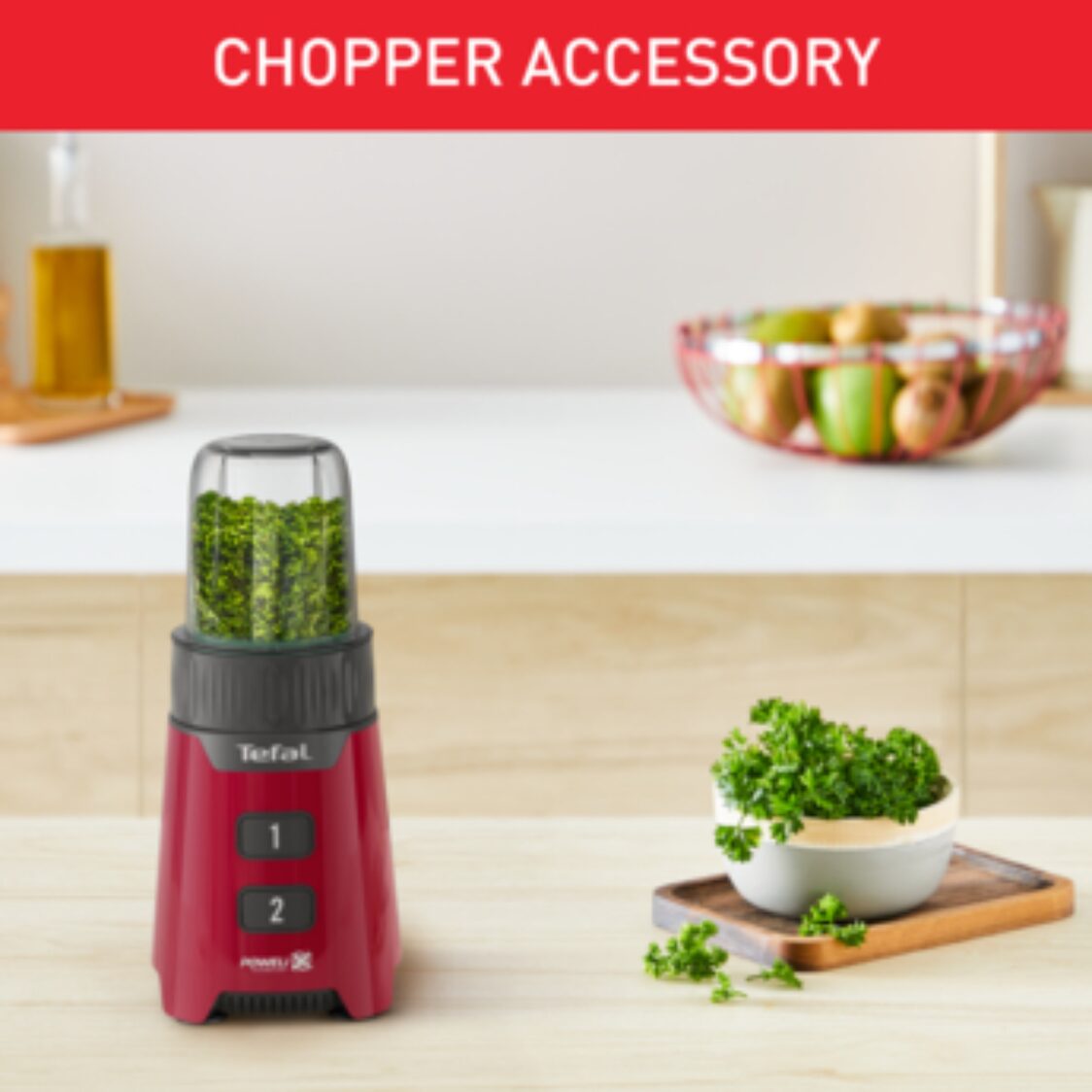Tefal Minimix Glass Personal Blender With Chopper & Grinder (BL1685)