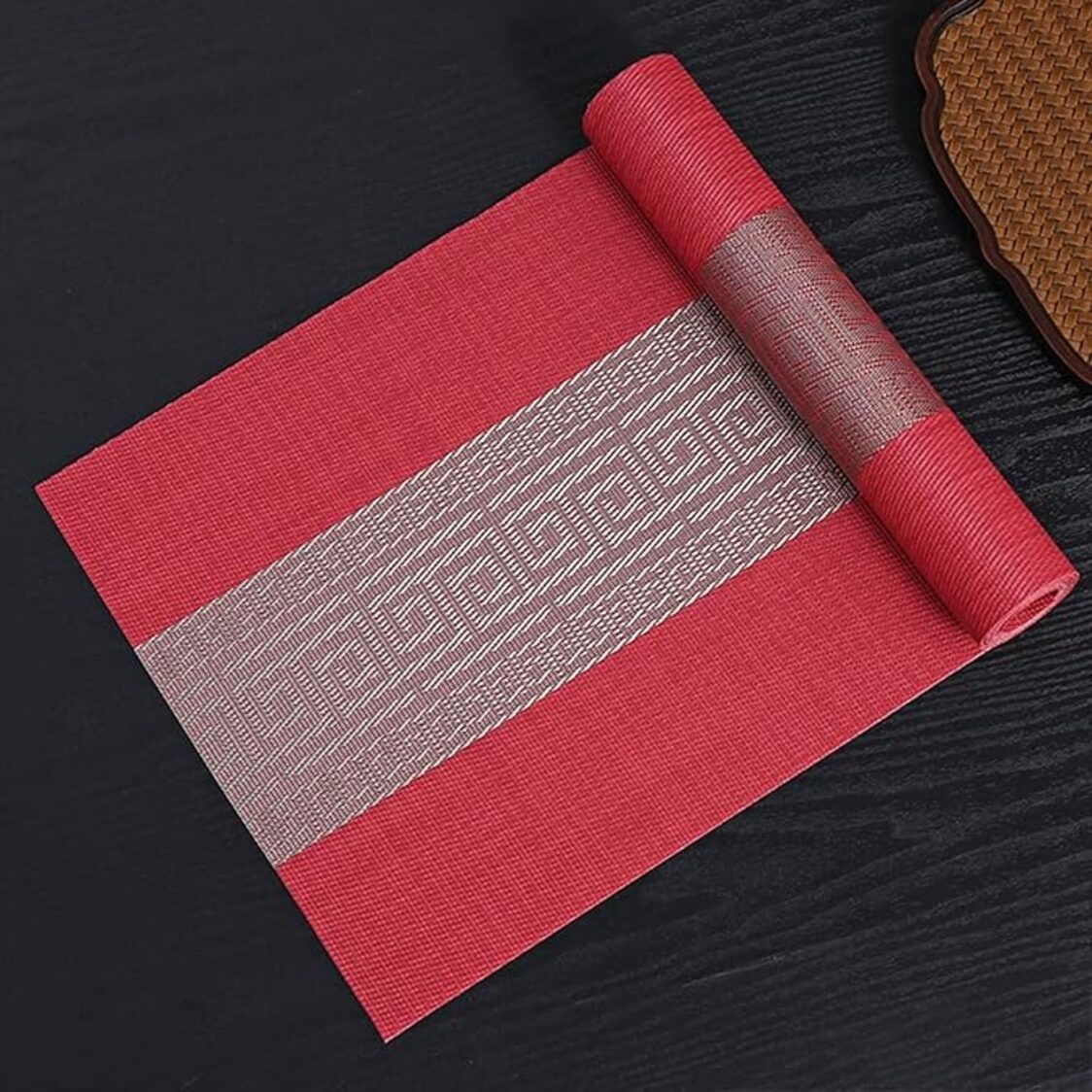 J. Rapee Greek Tablerunner Red