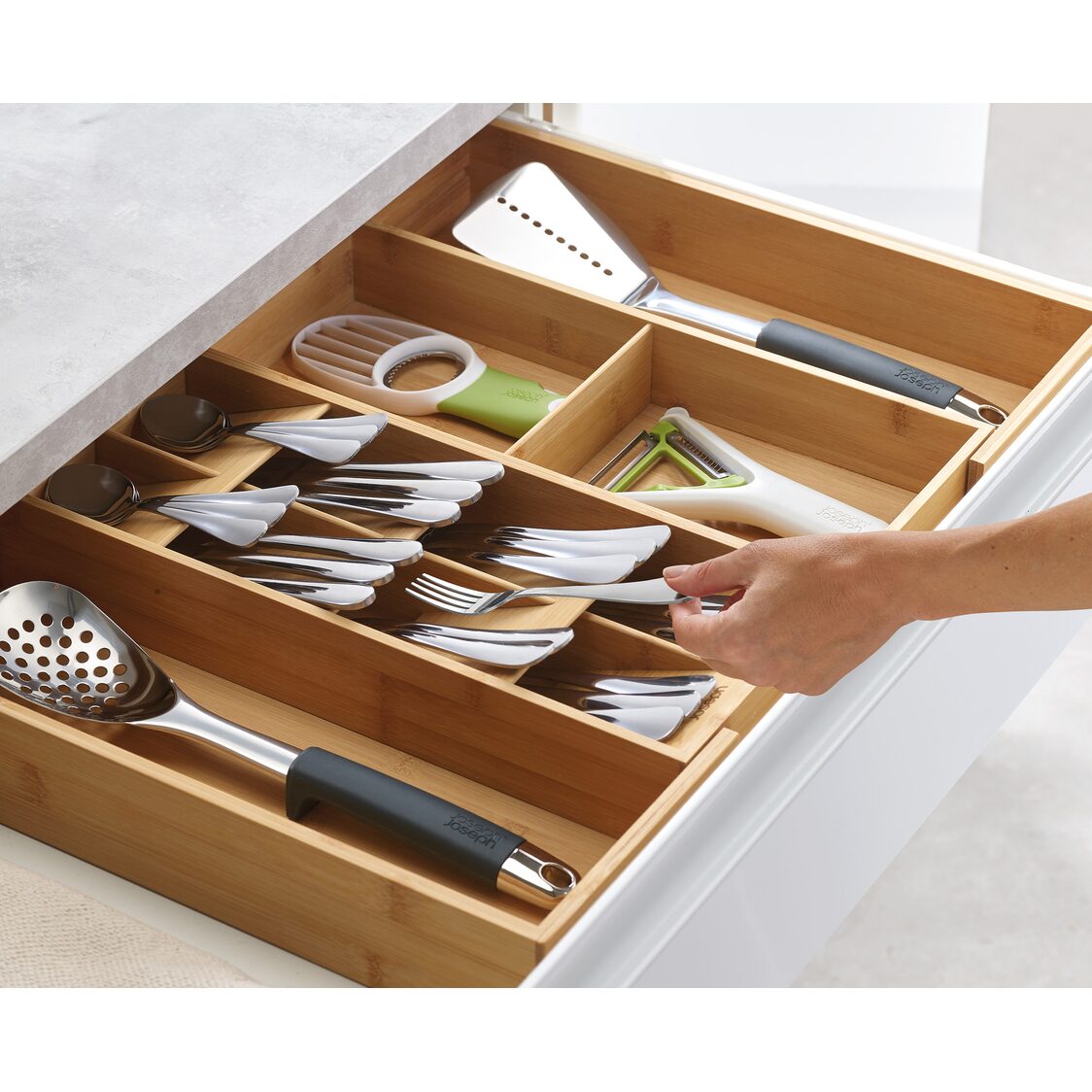 Joseph-Joseph DrawerStore Bamboo Expanding Cutlery, Utensil & Gadgets Organiser