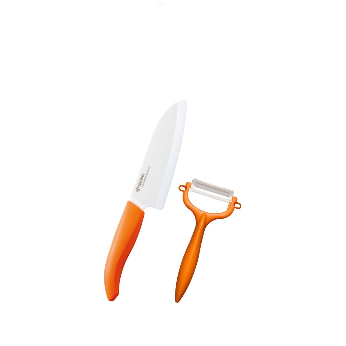 KYOCERA 5.5" Advanced Ceramic Santoku Knife & Peeler Set - Orange (FK140WH-CP10NOR)