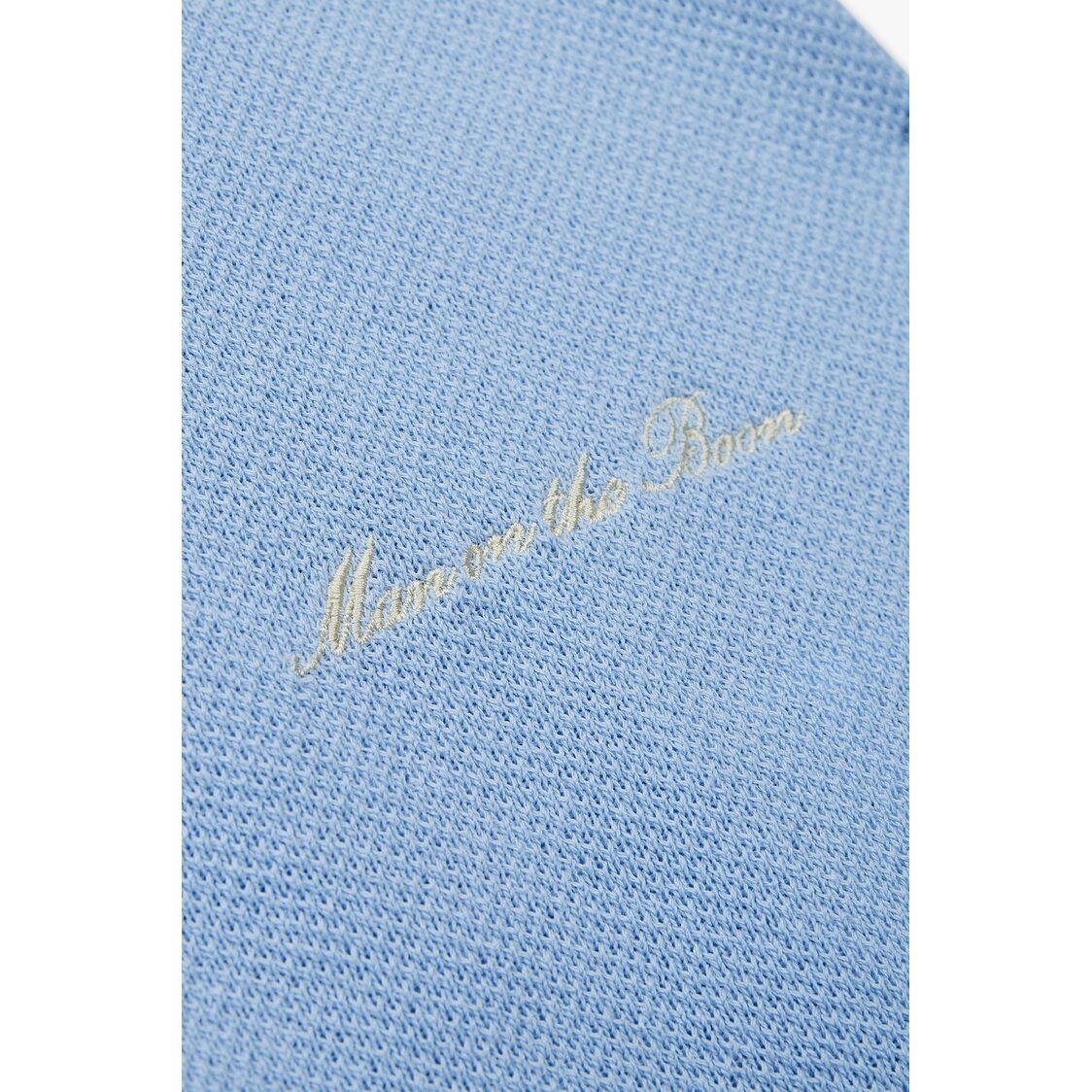 Man On The Boon Texture Relax Fit Polo Sky