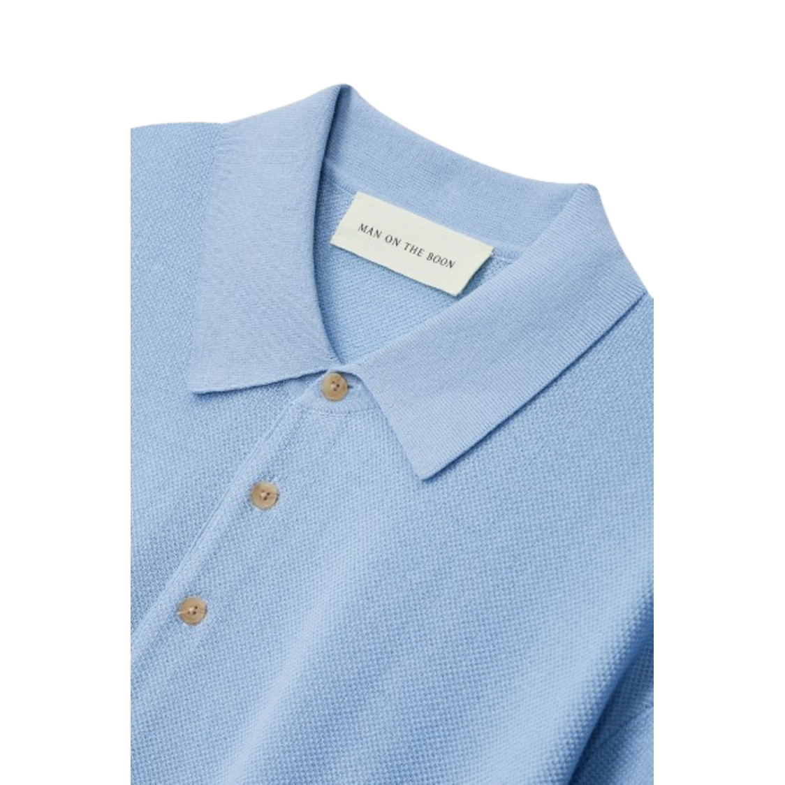 Man On The Boon Texture Relax Fit Polo Sky