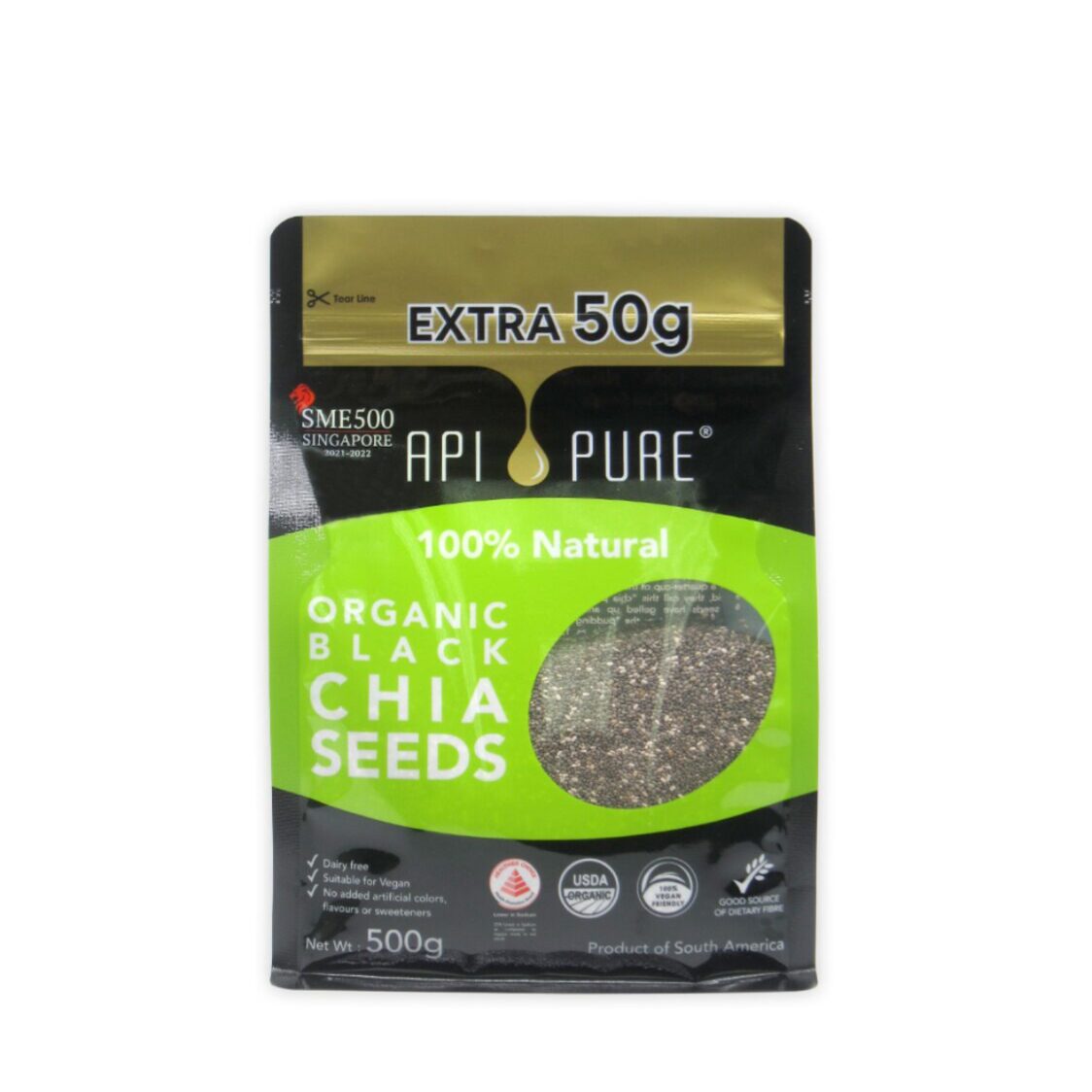 Apipure ®Organic Black Chia Seeds 550g