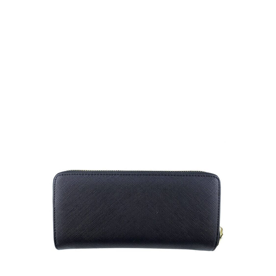 Mel&Co Saffiano-Effect Double Zip-Around Large Wallet With Wrist Strap