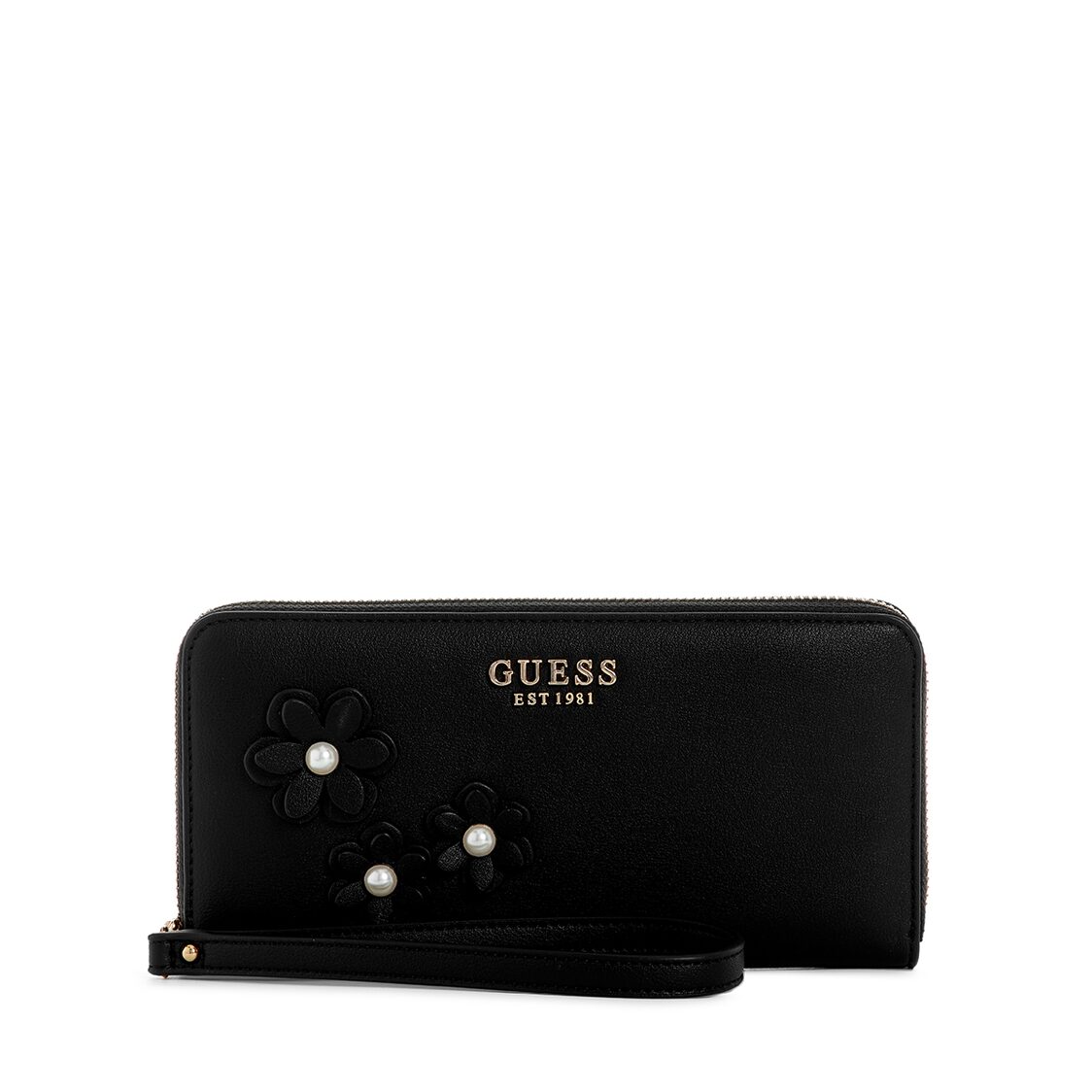 Guess Zaria Slg Large Zip Around - Black