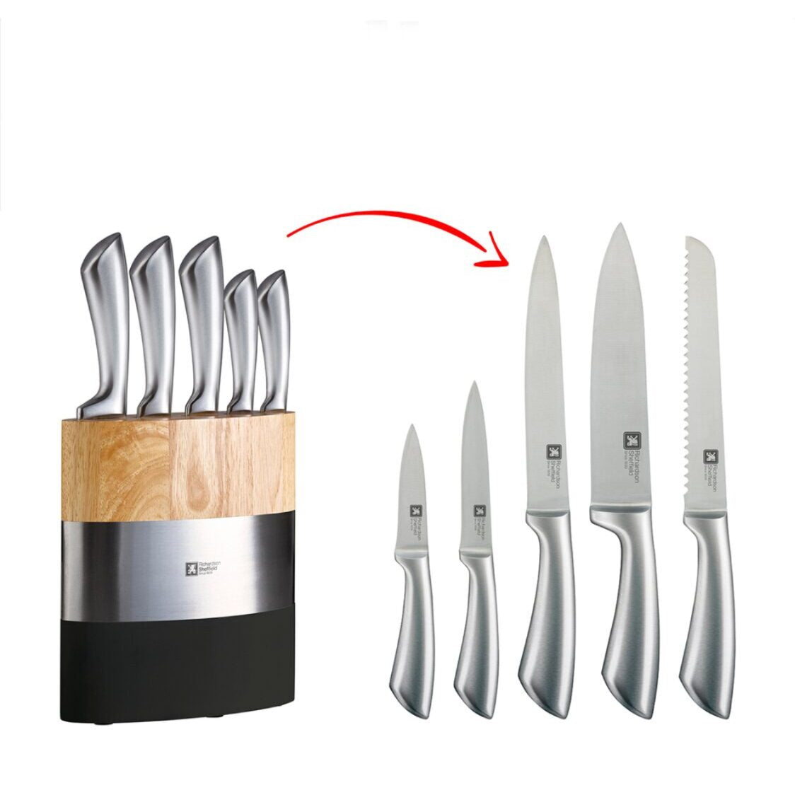 Richardson Sheffield (UK) Fusion 5-pc Knife Block Set (Black)
