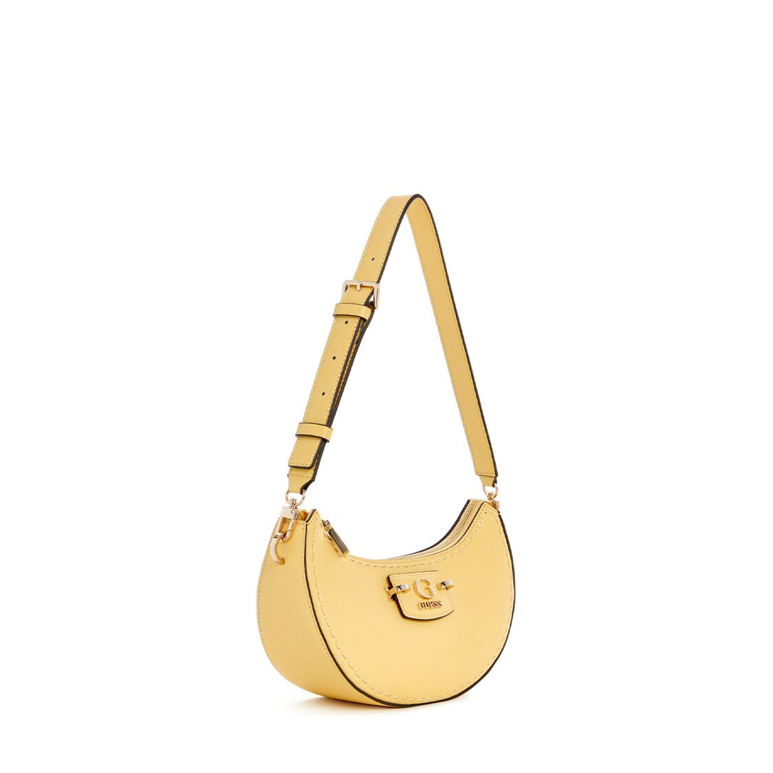 Guess Nastra Top Zip Shoulder Bag,Cornsilk