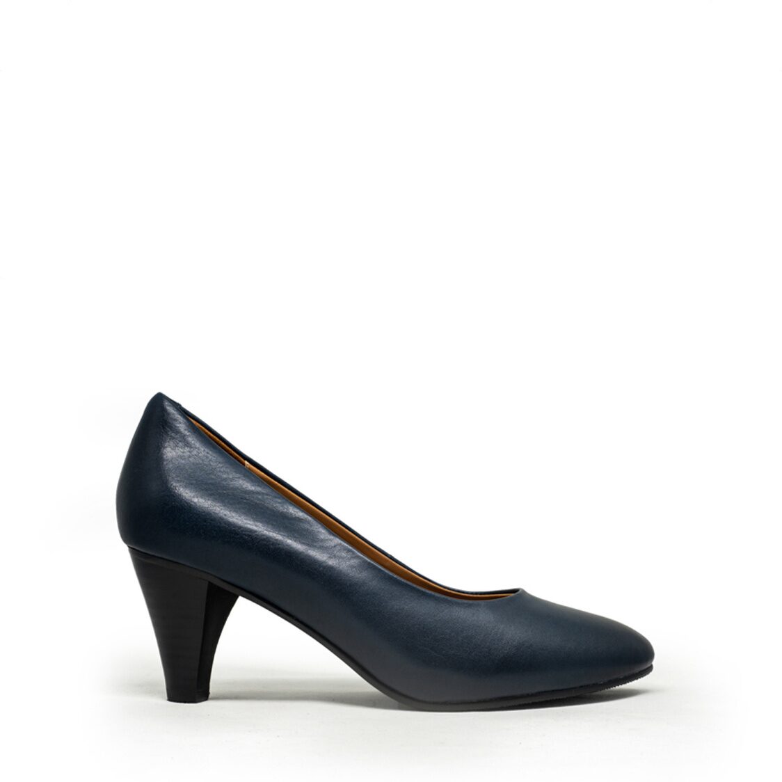 Caratti 3091 Classic Leather Heels Navy (Mid)