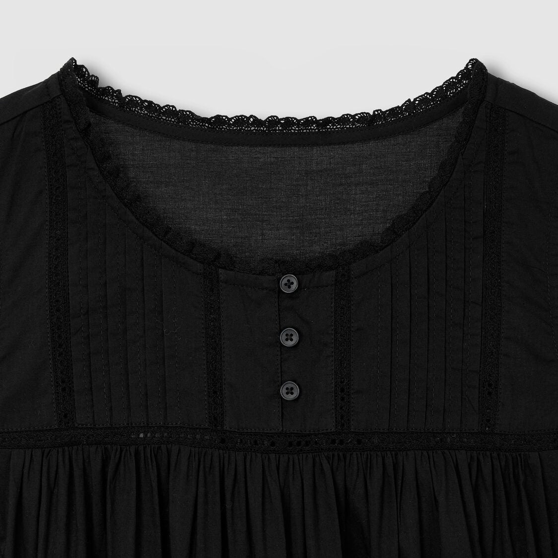 Jaju Women Eyelet Sleeveless Pajama Dress Black