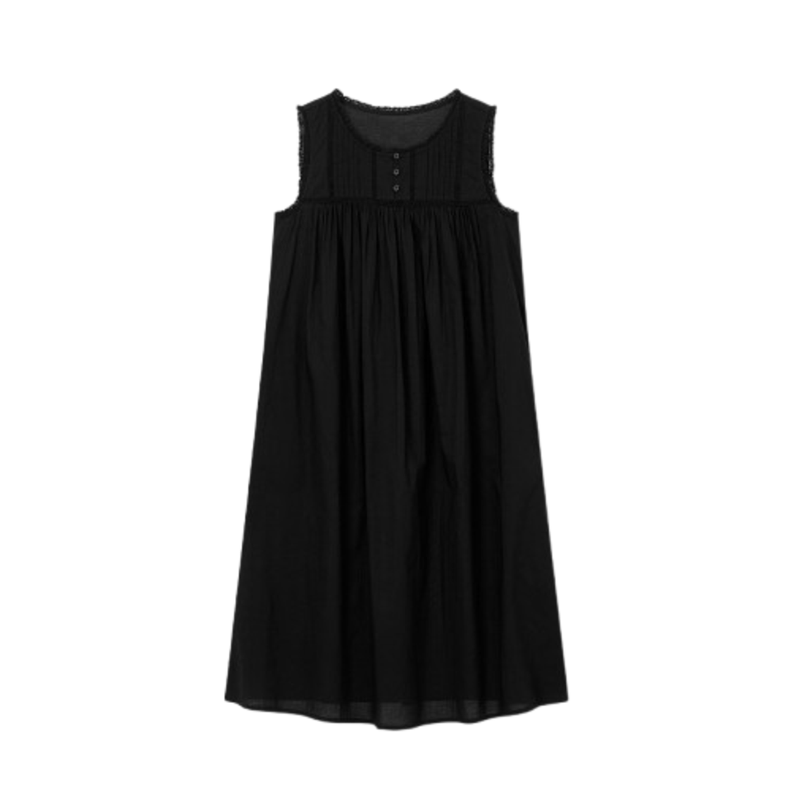 Jaju Women Eyelet Sleeveless Pajama Dress Black