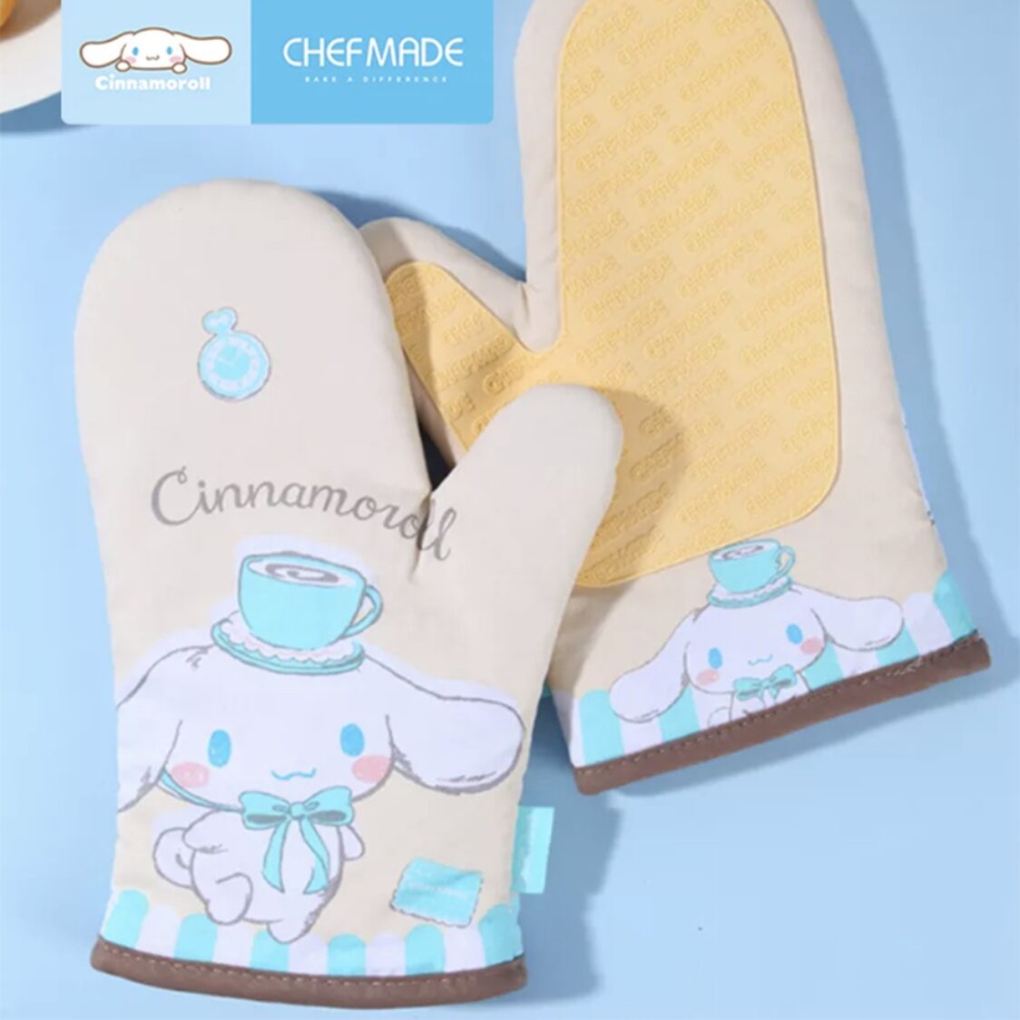 Chefmade Cotton Polyester Oven Mitt L28xW18cm 2Pcs Cinnamoroll (1898cm-CL5015)
