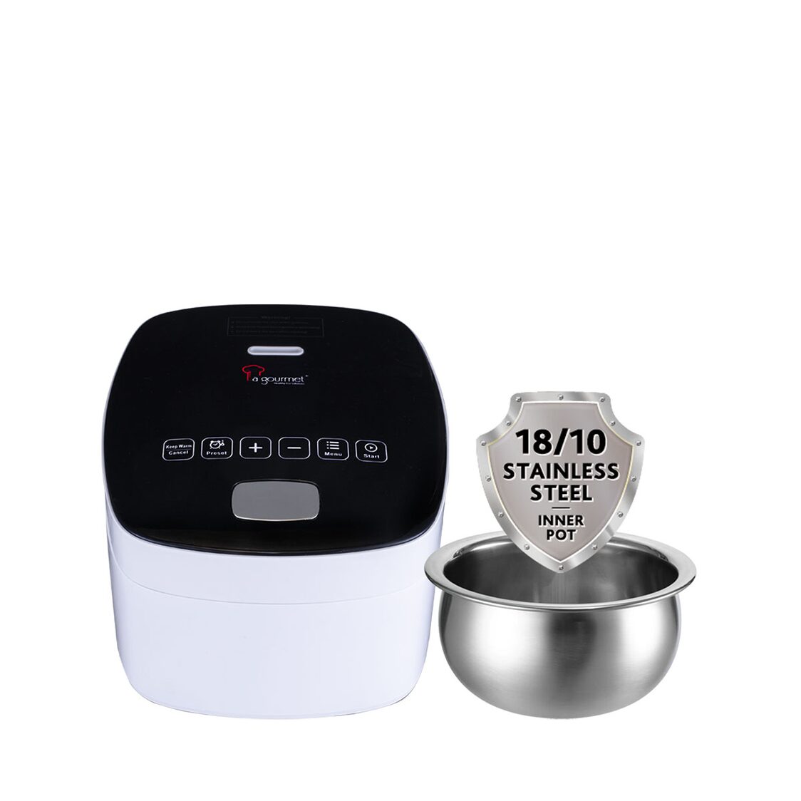 La Gourmet 1.2L Pro Series Thick Stainless Steel Pot Rice Cooker (LGELRC418104)