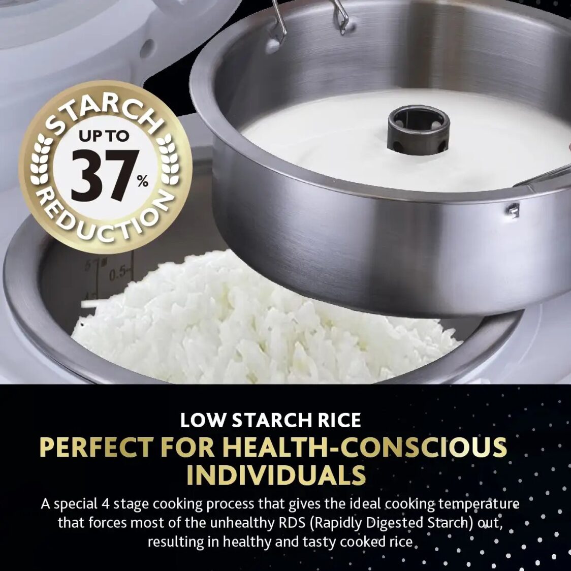 La Gourmet 1.2L Pro Series Thick Stainless Steel Pot Rice Cooker (LGELRC418104)
