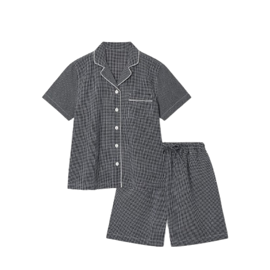 Jaju Women Cotton Check Pajama Set Zet Black