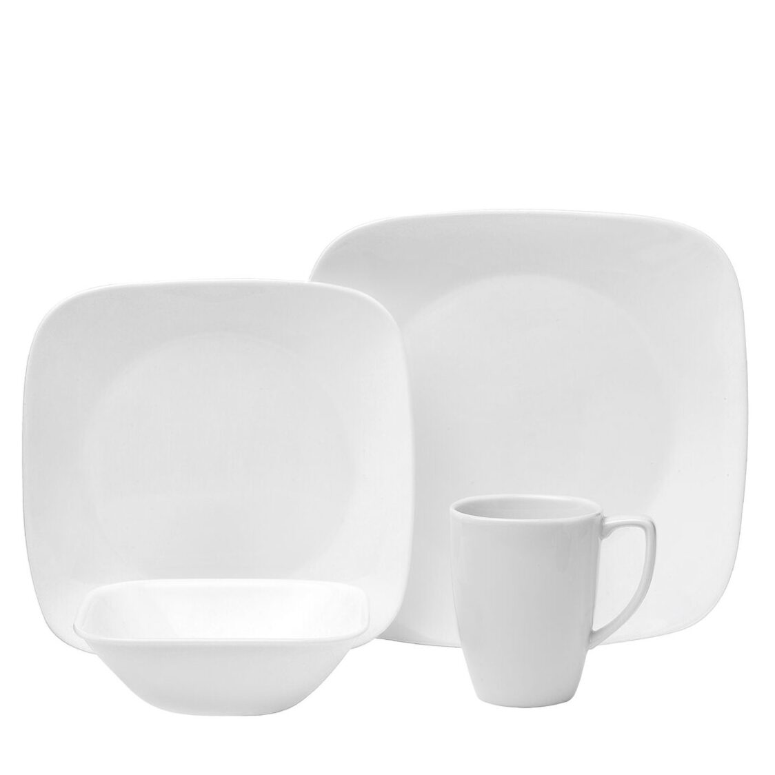 Corelle 16pc Square Round Dinner Set - Winter Frost White