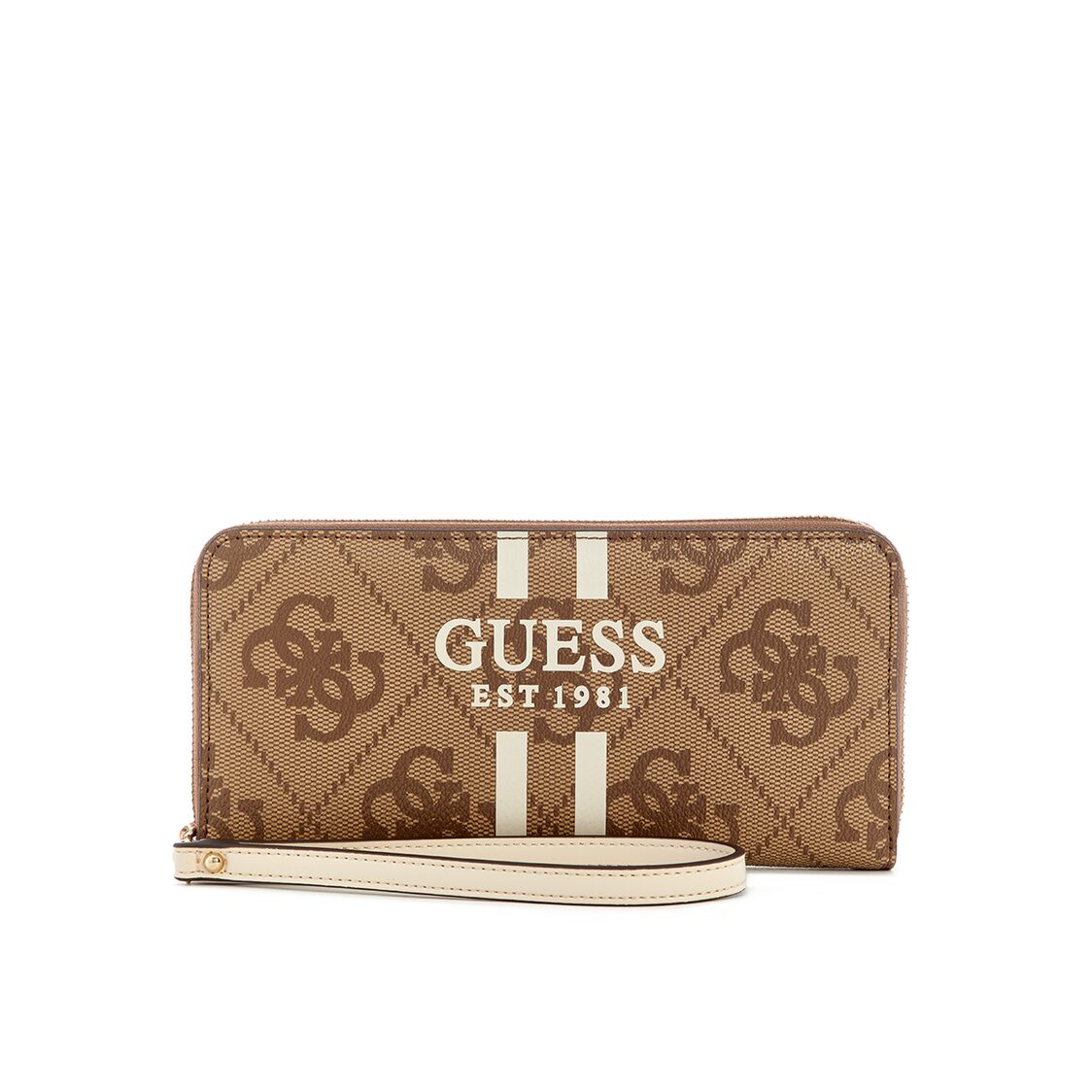 LAUREL II SLG LARGE ZIP AROUND,LATTE LOGO