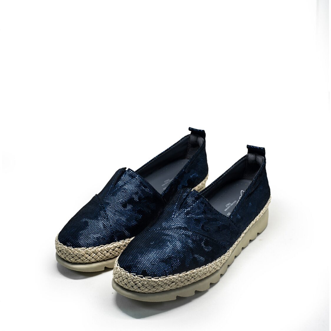 Barani 8938-230 Leather Pumps/Ballet Flats Navy (Textured Leather)