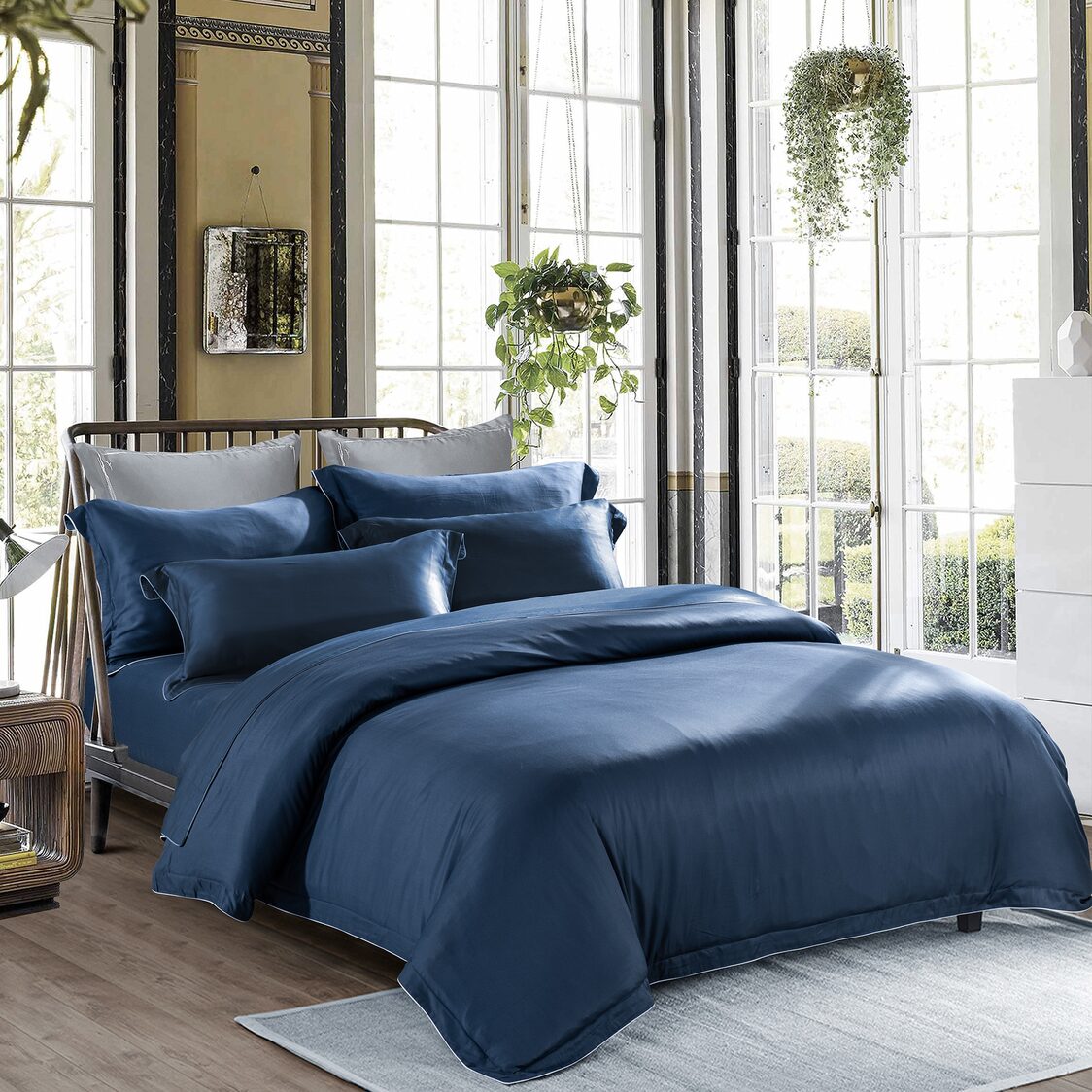 M. Maison Waterfall Fitted Sheet/ Bedset Blue