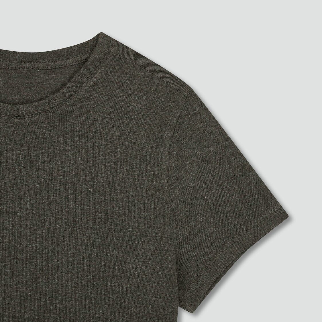 Jaju Women Rayon Stretch Cropped Short Sleeve Lounge T-Shirt Khaki