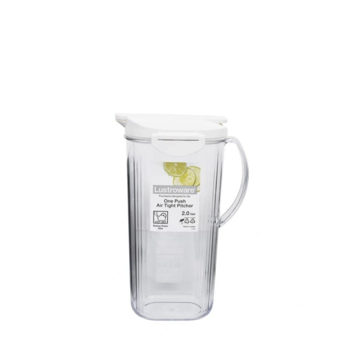 Lustroware Water Pitcher-2L (White Clear)