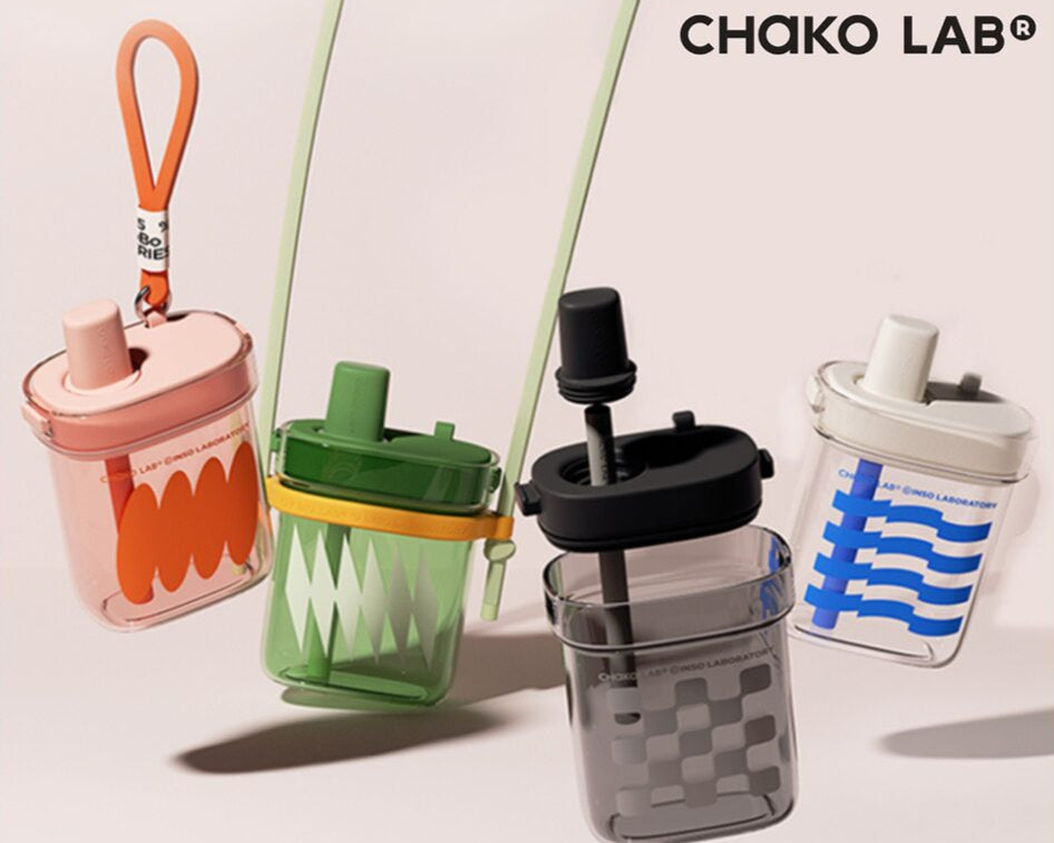 Chako Lab 780ml Bobo Straw Cup Square White/Blue