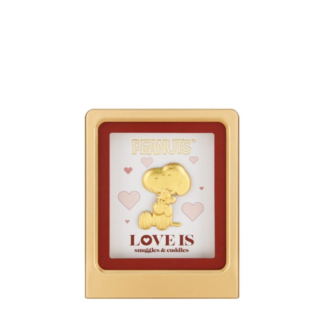 The Singapore Mint Peanuts Snoopy Love Is Snuggles & Cuddles 24K Gold Foil in Frame