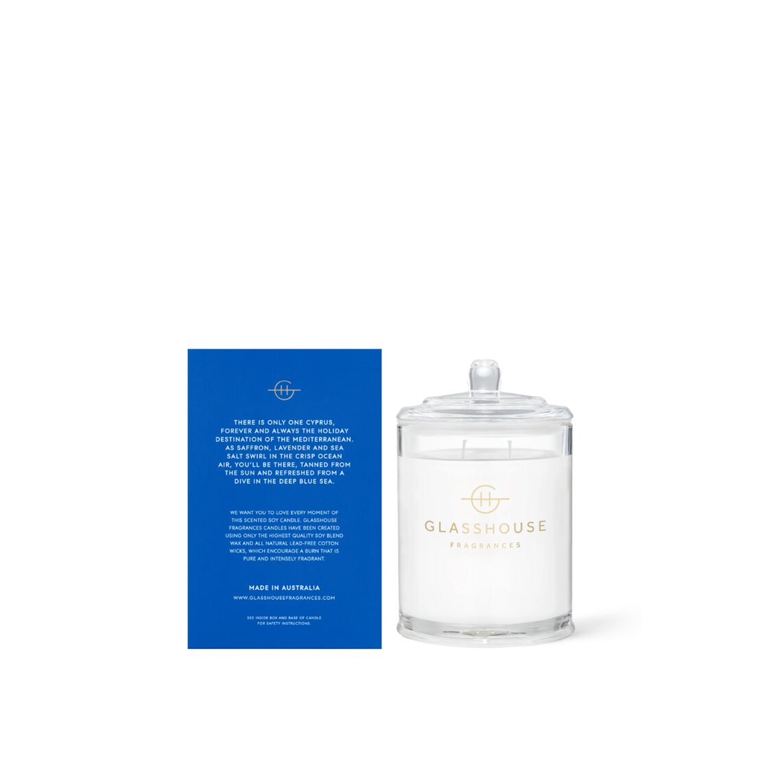 Glasshouse Soy Candle 380g | Diving into Cyprus