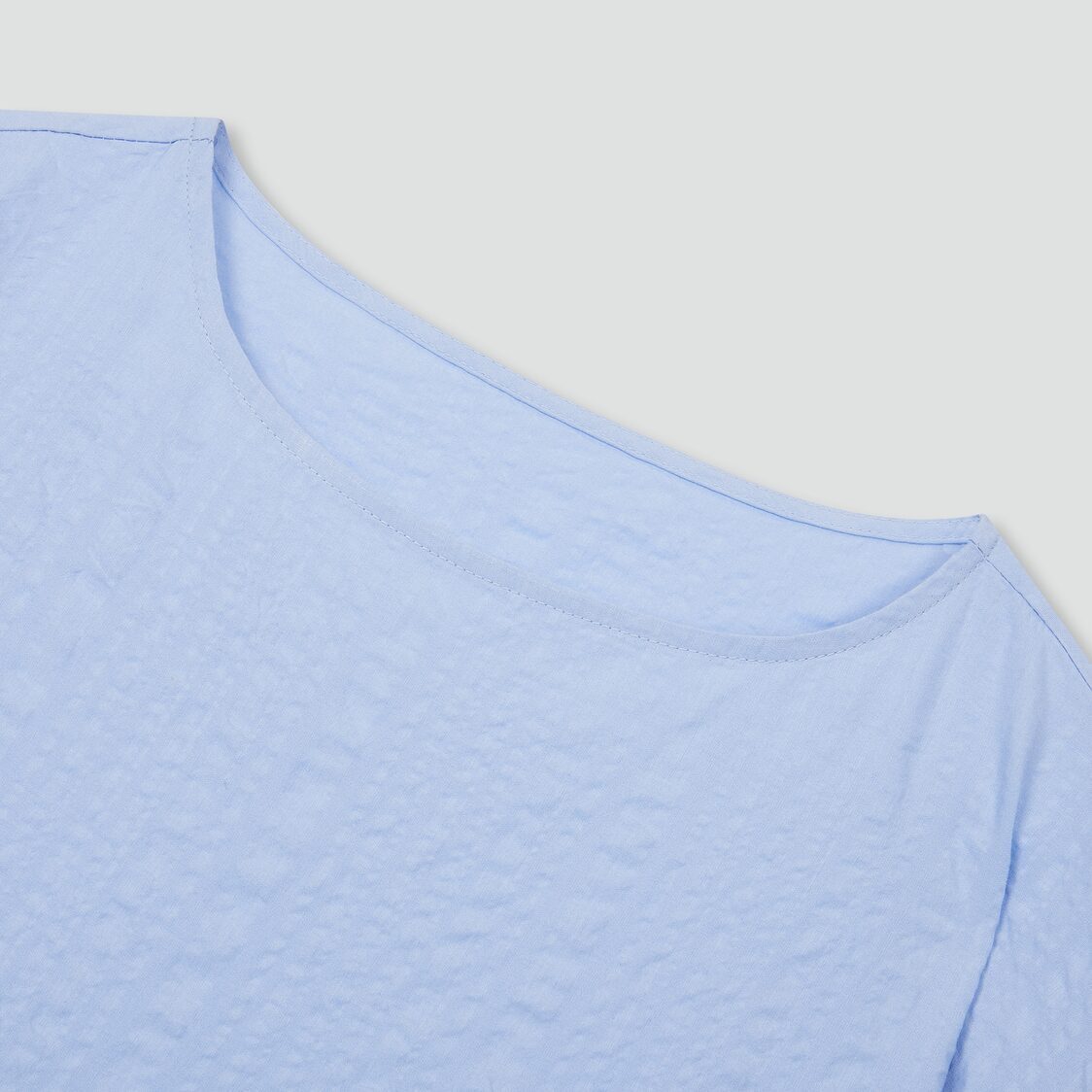 Jaju Women Cotton Rayon Seersucker Loose Fit Pajama Dress Sky Blue